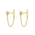 Chain Earrings for Women Gold Dangle Earrings For Women Gold Plated Earrings for Women Sterling Silver Gold Stud Earrings for Women (14K Gold)